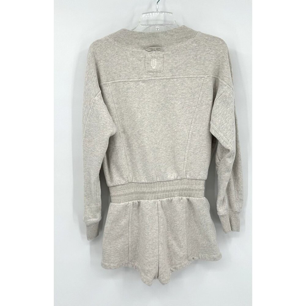 FREE PEOPLE MOVEMENT intercept romper sweats shorts drawstring waist gray S - Picture 9 of 12